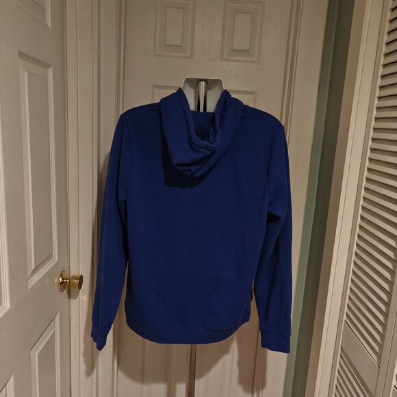 Reebok Men's Size L Hoodie Pullover Blue/White Identity Fleece Cotton Sweatshirt - Picture 8 of 14